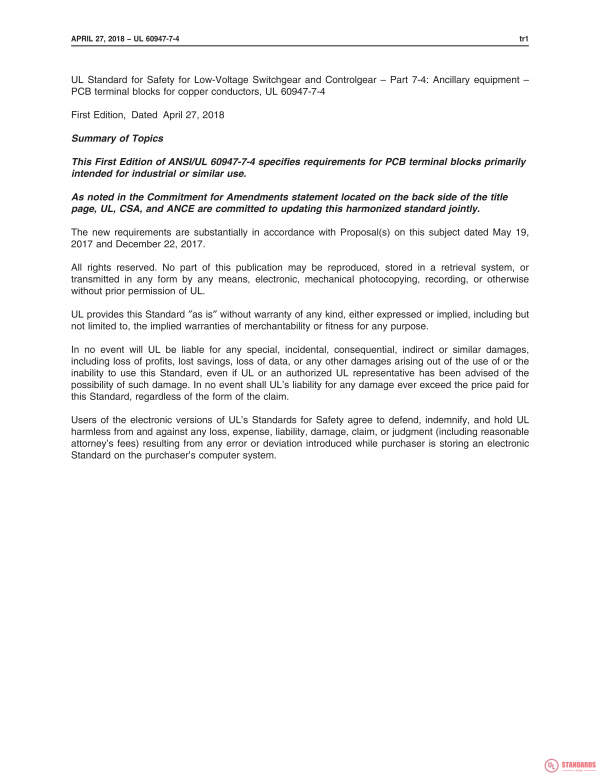 UL 60947-7-4 PDF UL 60947-7-4 PDF